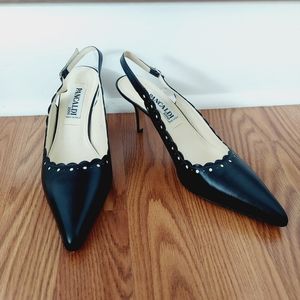 NWOT Pancaldi1888 Black Slingback Pointed Toe Pumps Size 41